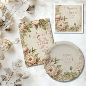 Zachte pastelbloem Waterverf Sweet 16 Papieren Bordje