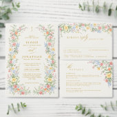 Soft Pastel Ornate Spring Gold Save the Date Briefkaart (Personaliseer de collectie van deze zelfstandige maker.)