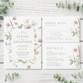 Elegante zachte pastel Wildflower Botanische bruil Ronde Sticker (Personaliseer de collectie van deze zelfstandige maker.)