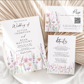 Soft Pastel Floral Wildflower Wedding Place Card Kaart