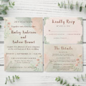 Simple Rustic Watercolor Minimalist Wedding Bedankkaart (Personaliseer de collectie van deze zelfstandige maker.)