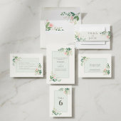 Elegante groene Waterverf Floral RSVP Response Kaa