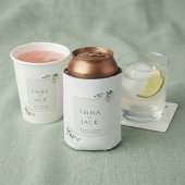 Elegante Botanische Zachte Groene Blush Bloemen br Programmakaart