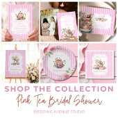 Zacht Roze Bloemen Thee Vrijgezellenfeest Recept Informatiekaartje