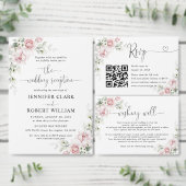 Roze Rozen Website QR-code Details Informatiekaartje (Personaliseer de collectie van deze zelfstandige maker.)