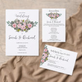 Blush bloemen bruiloft menu (Personaliseer de collectie van deze zelfstandige maker.)