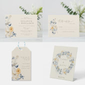 Budget  Rustic Blue Floral Wedding Invite