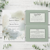 Zachte Waterverf Bloemen Sage Green Wedding Bedankdoosjes (Personaliseer de collectie van deze zelfstandige maker.)