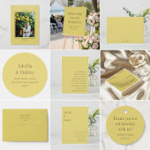 Minimalist Summer Yellow Elegant Wedding Custom Servet