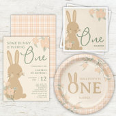 Bunny 1e verjaardagsfeestje gunsttafel reclamebord met voetstuk