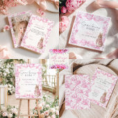 Some Bunny Is One Roze Toile Bunny Bedankkaart