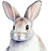 Pasen Bedankt Cadeau Labels White Bunny Cadeaulabel