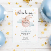 Enkele Bunny Shooting Star-boeken voor Baby shower Informatiekaartje