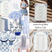 Iets blauw voor ik Floral Vrijgezellenfeest doe Kaart