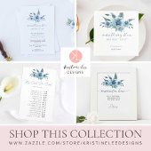 Iets Blauws voor ik Trouw Bruidsshower Bloemen Papieren Bordje