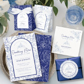 Iets Blue Floral Vrijgezellenfeest Mimosa Bar Poster