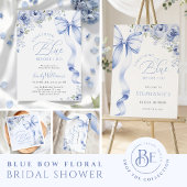 Uitnodiging voor 'Something Blue Bow Floral' bruid
