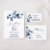 Blauw Floral Vrijgezellenfeest Welkomstteken Poster