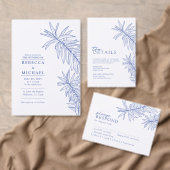 Iets blauw Eenvoudige Hand getrokken Botanische br Bedankkaart (Personaliseer de collectie van deze zelfstandige maker.)