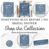 Something Blue Before I Do Blue Bridal Shower  Ronde Sticker