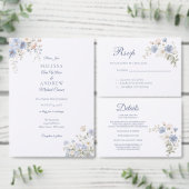 Something Blue Wedding RSVP card (Personaliseer de collectie van deze zelfstandige maker.)