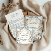 Something Blue Winter Bloemen Bachelorette Kaart