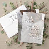 Minimalistische zwart wit foto bruiloft QR-code Kaart (Personaliseer deze collectie van deze onafhankelijke maker. Test)