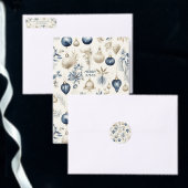 Geavanceerd blauw & goud kerstpatroon tissuepapier (Personaliseer de collectie van deze zelfstandige maker.)