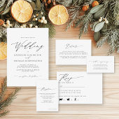 Moderne e legant Script Wedding Details Informatiekaartje