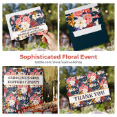 Sophisticated Boho Floral Party Wijn Etiket