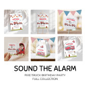 Geluid de Alarm Brandweerman Verjaardag Foto Bedankkaart