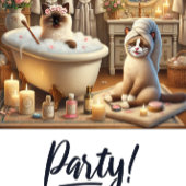 Siamese kat in Spa Dank u Briefkaart