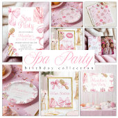 Roze Spa Party Meisje 8e verjaardag Uitnodiging