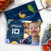 Ruimte Avontuur: Blauwe Astronaut Kids Verjaardags Feesthoedjes