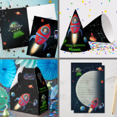 Moon Space Rocket Astronaut UFO Buitenaardse Kinde Briefpapier