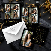 "Navy Blue Quinceañera Invitations" "Trendy Quince Drieluik Uitnodiging