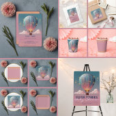 Sparkling Glitters Hete Luchtballon Baby shower Kaart