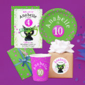 Girly Glittery Roze Sinaasappel Cat Pawty Waterver Kaart