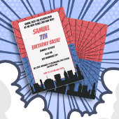 Spider superheld rode en blauwe verjaardag papieren bordje