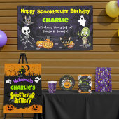 Schattige Spooktacular Halloween Monster Happy Bir Vlaggetjes