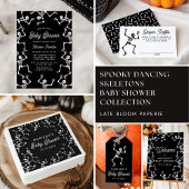 Spooky Dancing Skeleton Baby shower Bedankkaart