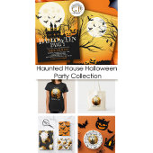 Spooky Halloween Sinaasappel Zwart Wrapping Papier