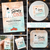 Spooky One Halloween Ghost Boys 1st Birthday Party Papieren Bordje