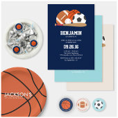 Lichtblauw All Star Sport Verjaardagsfeest Kaart