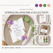 Spring Blossom Floral Paarse Wedding Ceremonony Programmakaart