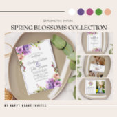 Spring Blossom Floral Paars peach Save the Date