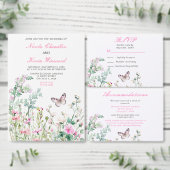 Spring Green Butterfly Floral Wedding Save The Date (Personaliseer de collectie van deze zelfstandige maker.)