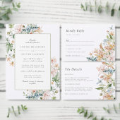 Simple Sage Waterverf Monogram Wreath Wedding Kaart (Personaliseer de collectie van deze zelfstandige maker.)