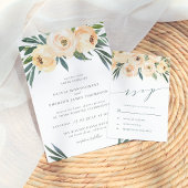 Spring Peony Wedding Invitation Kaart