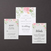 Keuze van het menu Spring Peony Weddenschap RSVP-k (Personaliseer de collectie van deze zelfstandige maker.)